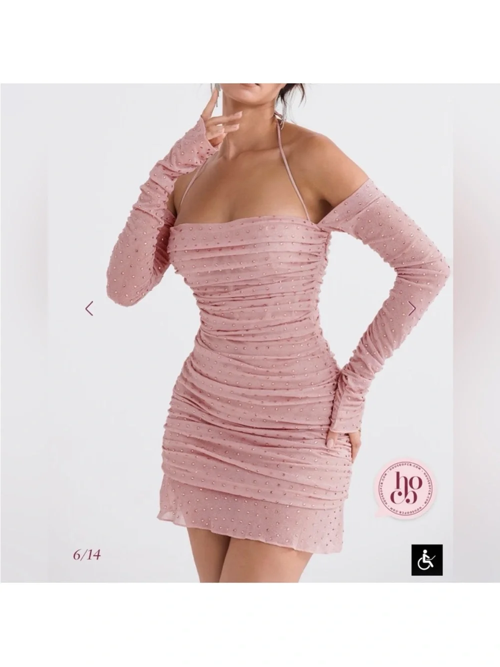 House of CB Estella Soft Pink Crystallised Dress – XL – Excellent Condition ✨